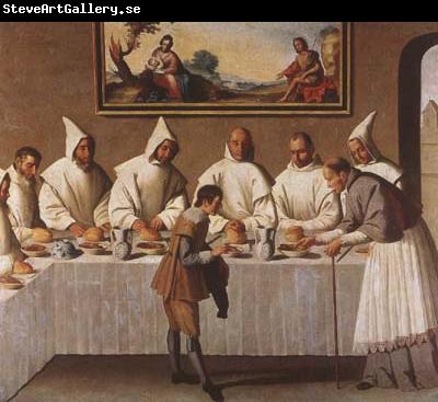 Francisco de Zurbaran St Hugo of Grenoble in the Carthusian Refectory (mk08)